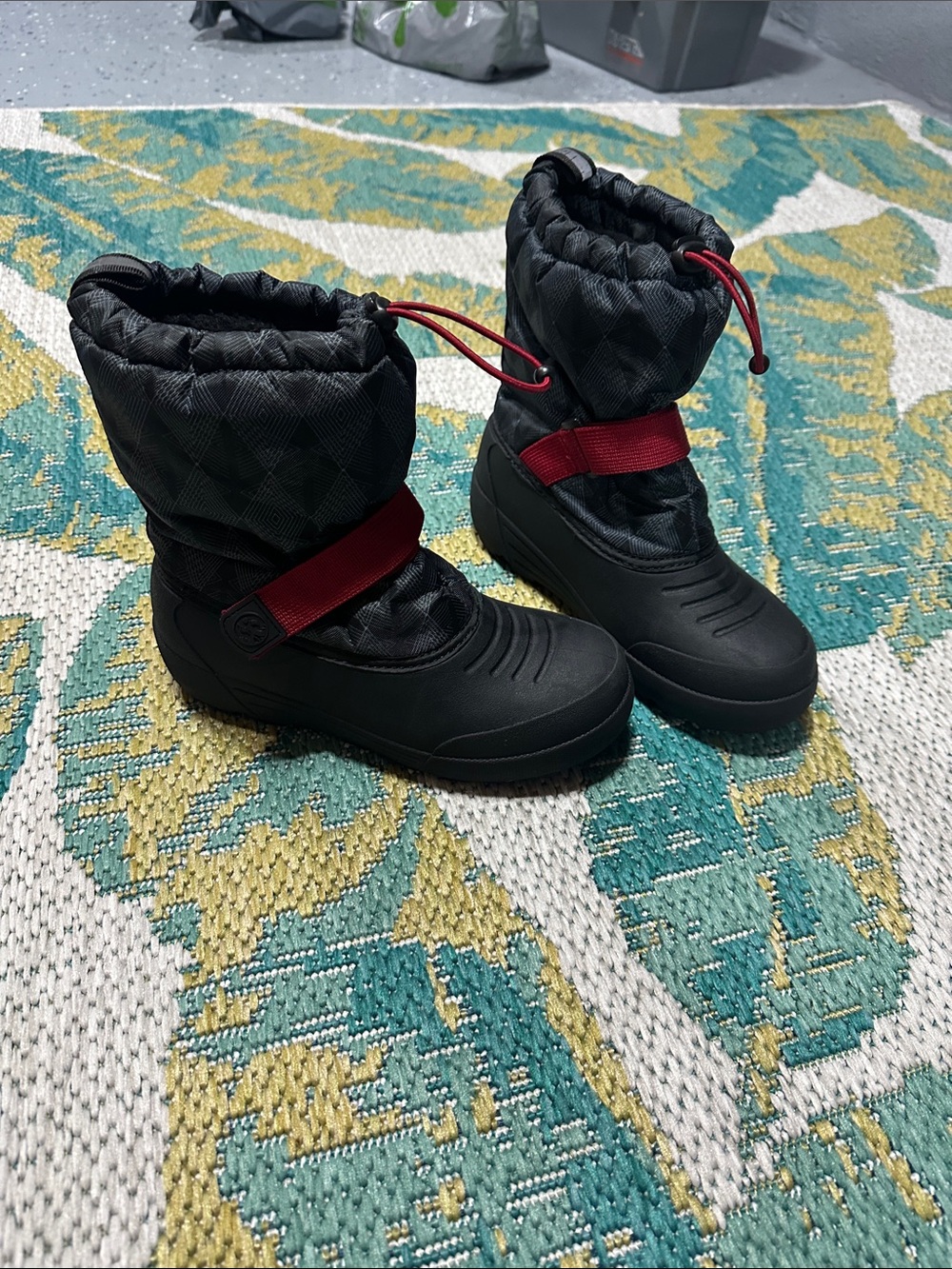 Northside Black and Red Kids Winter Boots
